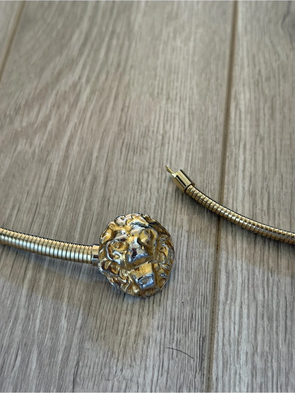 Gold Tone Snake Chain belt with Decorative Clasp